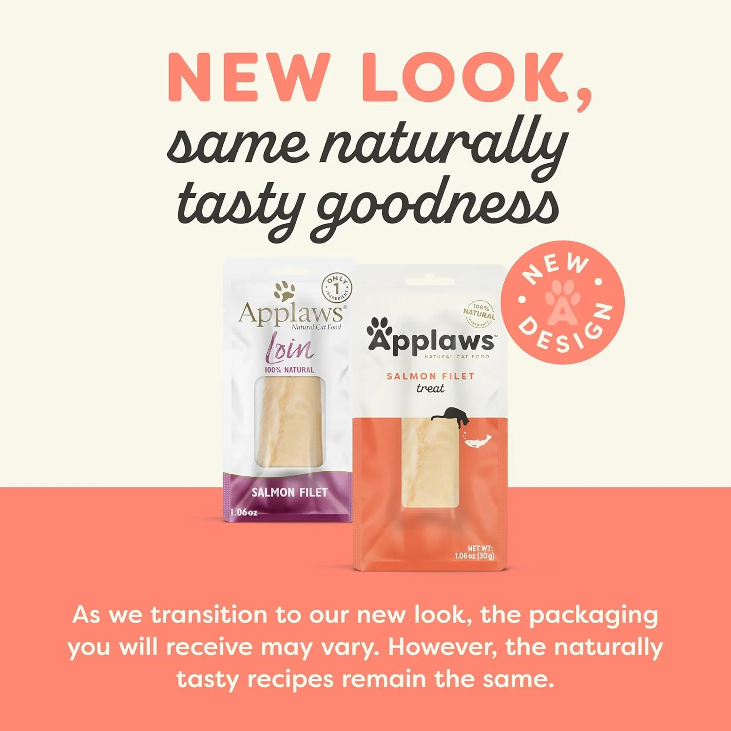 Applaws Natural Cat Treats, Grain-Free Single Ingredient Cat Treats, Whole Protein Fillet Cat Treats, Healthy Cat Snacks, No Artificials (12 x 1.06oz Whole Salmon Loin)