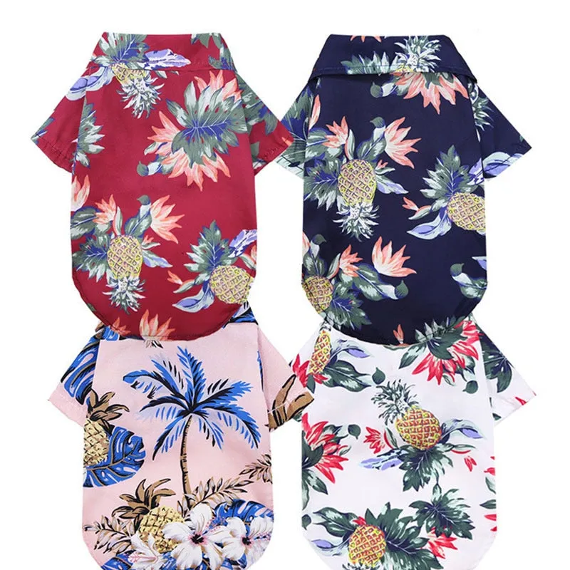 Ashore Shop Dog Pet Hawaiian Floral Shirt Vest Clothes
