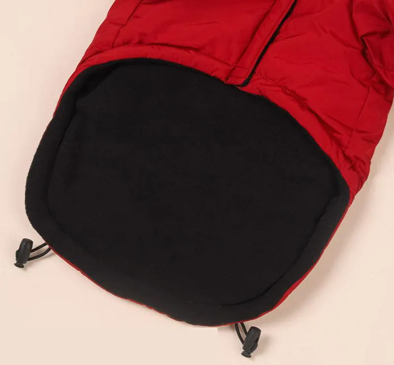 Autumn and winter dog clothing plus velvet padded jacket two-legged hooded raincoat reflective stripe cotton coat