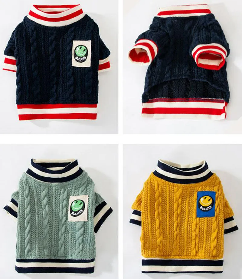 Autumn and winter short twist knit sweater sweater pet clothes