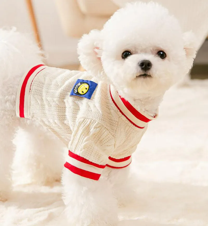 Autumn and winter short twist knit sweater sweater pet clothes