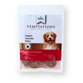 BASIL Temptation Chicken Rings, Premium Dehydrated Dog & Puppy Treats - 80g