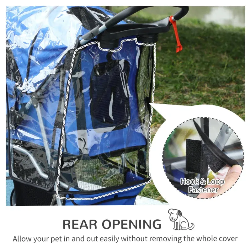 Blue Dog Stroller with Cover for Small Pets