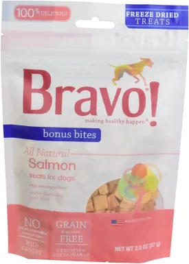 Bravo Bonus Bites Dog Treats Freeze Dried Salmon Treats - All Natural - Grain Free - 2 oz