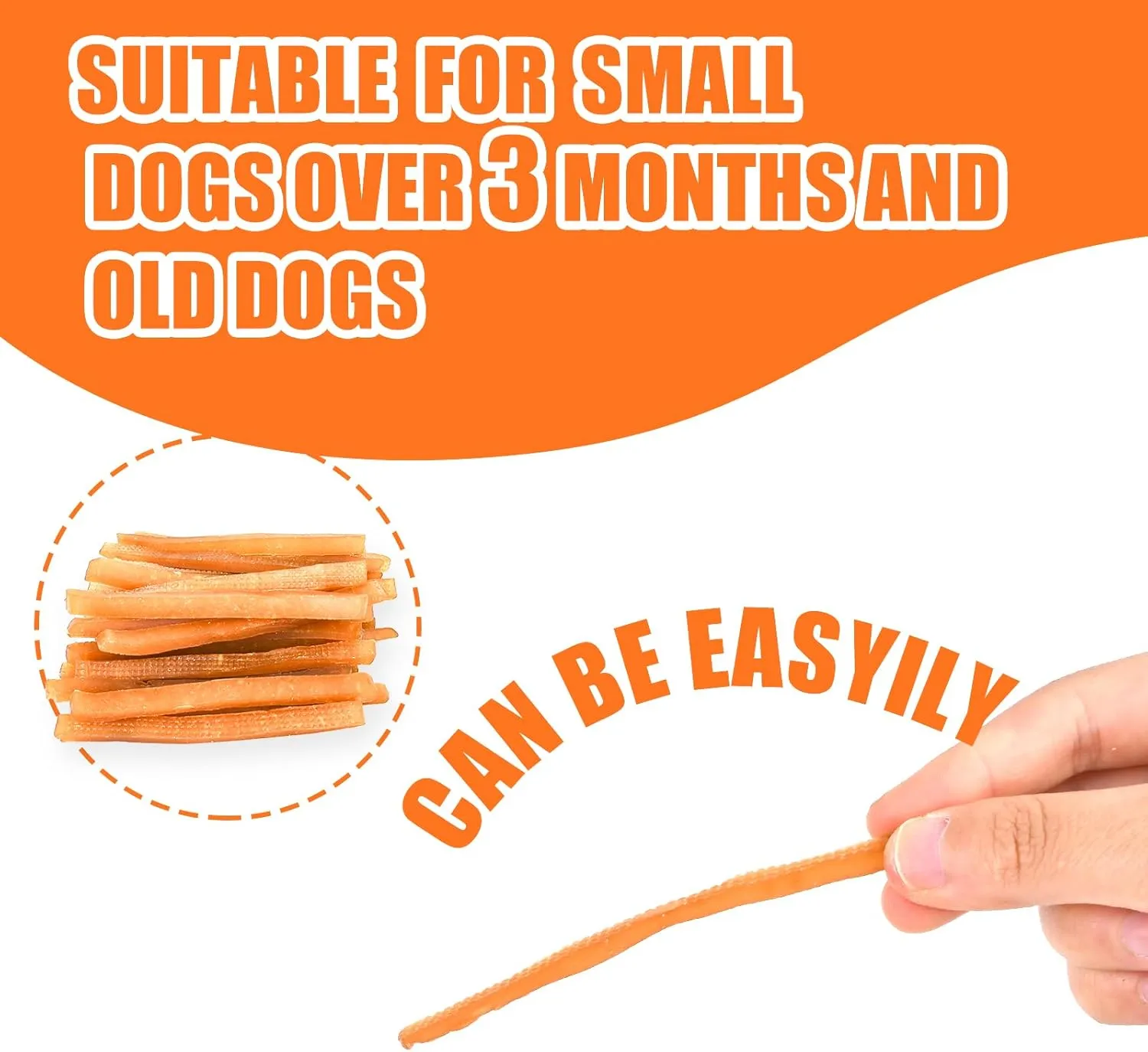 Chicken Jerky Strips Dog Treats,Training Treats for Dogs w/Taurine, Low Fat, Natural Jerky Cuts Healthy Dog Snacks Premium Chicken Flavor Chew Training for All Dogs, 11.6 oz