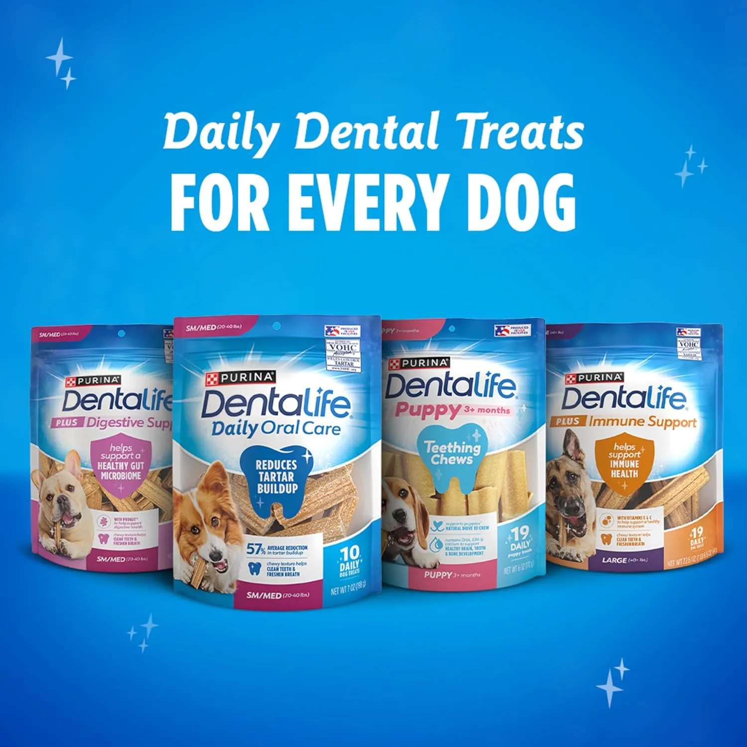 DentaLife Plus Digestive Support Dog Treats for Small and Medium Dogs, Cleans Teeth, Freshens Breath, & Supports Healthy Gut, Chicken & Pumpkin Flavor, 14.4 oz., 19 Chews - 19 ct. Pouch
