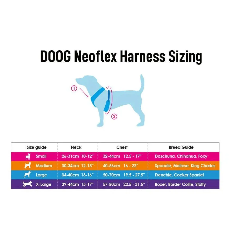 DOOG Neoflex Neoprene Lady Neon Pink Dog Harness Extra Large