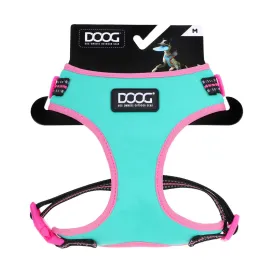 DOOG Neoflex Neoprene Rin Tin Tin Neon Teal and Pink Dog Harness Medium