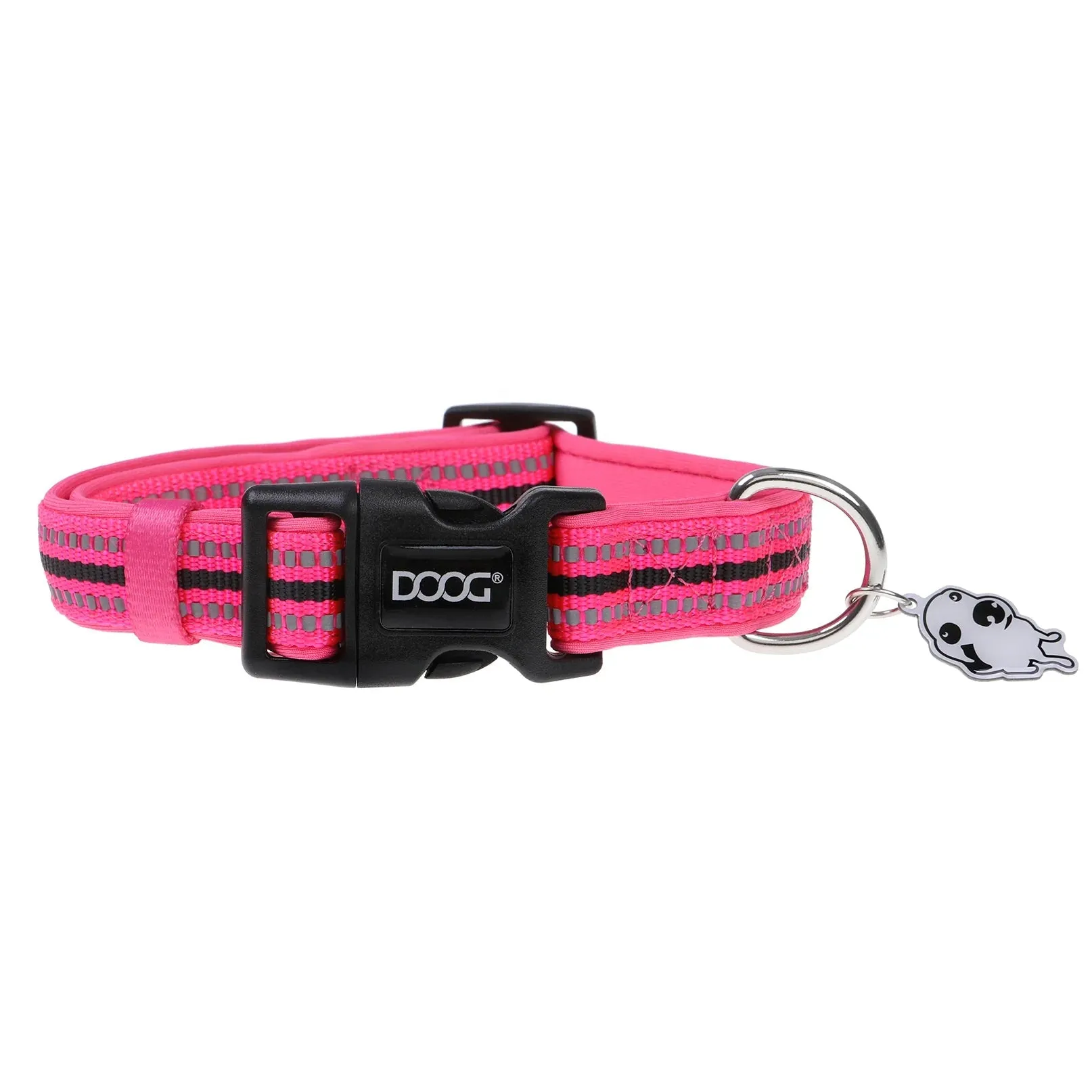 DOOG Neoprene Lady Neon Pink Dog Collar Small^^^