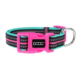 DOOG Neoprene Rin Tin Tin Neon Teal and Pink Dog Collar Small^^^