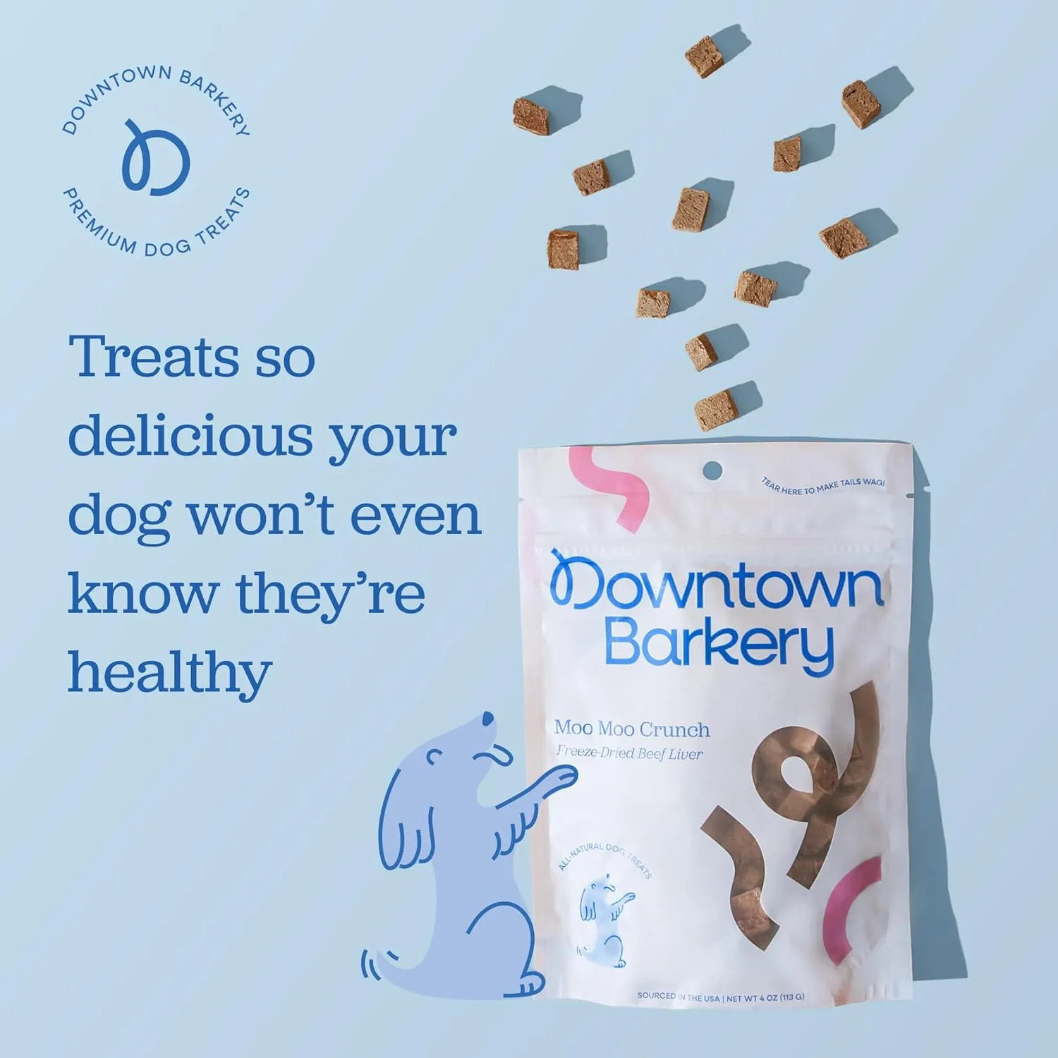Downtown Pet Supply Barkery Freeze Dried Dog Treats - Single Ingredient, Low Calorie, Rich in Vitamins and Minerals - All Natural - Freeze Dried Beef Liver Dog Treats, 4 Oz