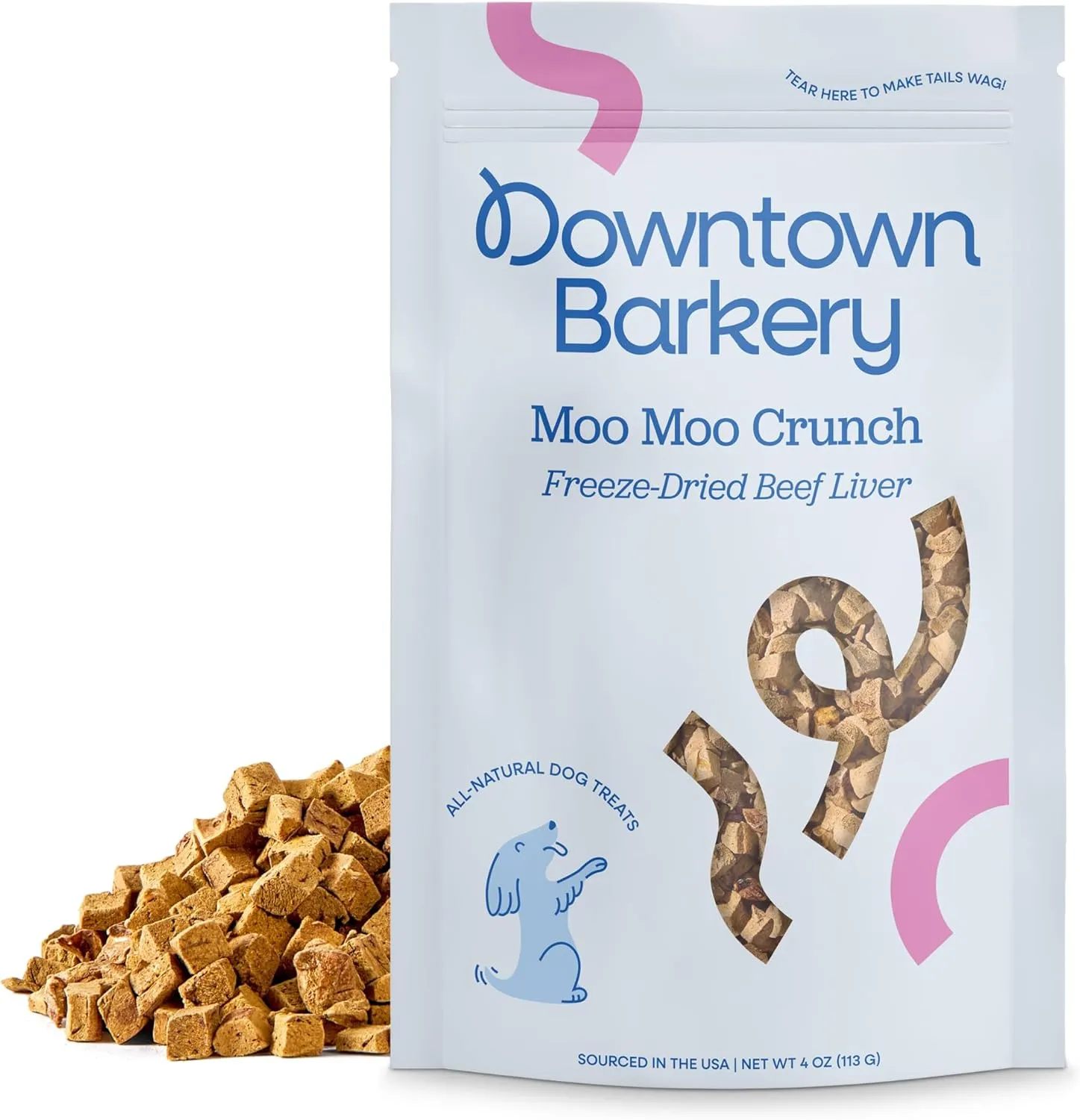 Downtown Pet Supply Barkery Freeze Dried Dog Treats - Single Ingredient, Low Calorie, Rich in Vitamins and Minerals - All Natural - Freeze Dried Beef Liver Dog Treats, 4 Oz