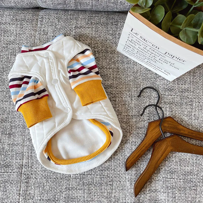 Earthy Stripes Sweater & Button Through Vest Dog Clothes