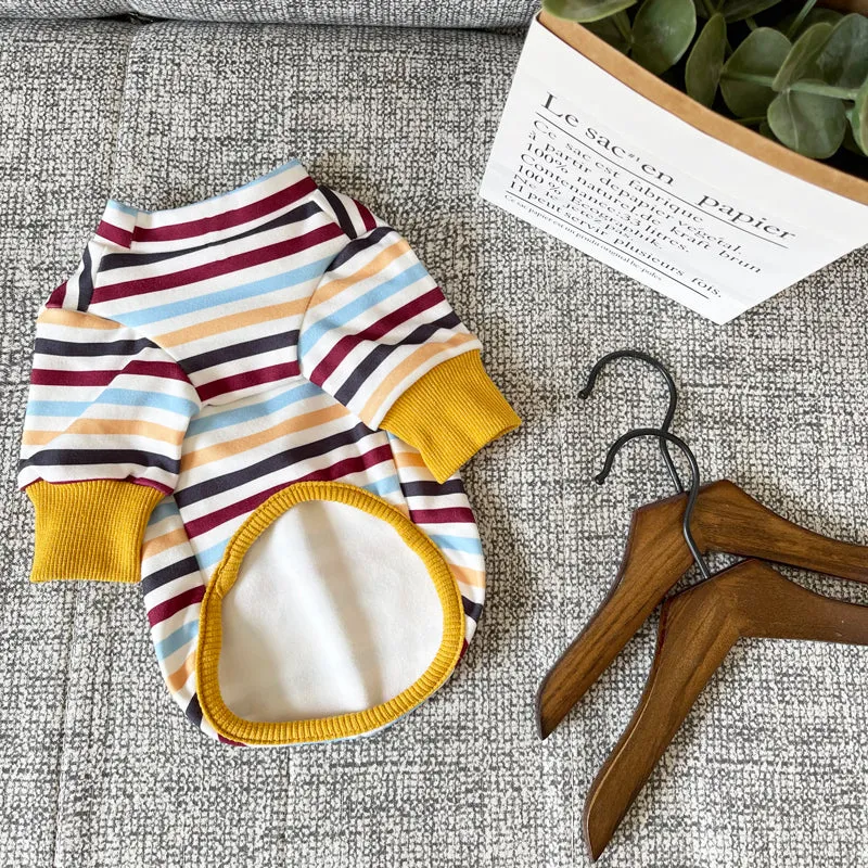 Earthy Stripes Sweater & Button Through Vest Dog Clothes