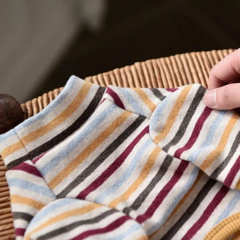 Earthy Stripes Sweater & Button Through Vest Dog Clothes