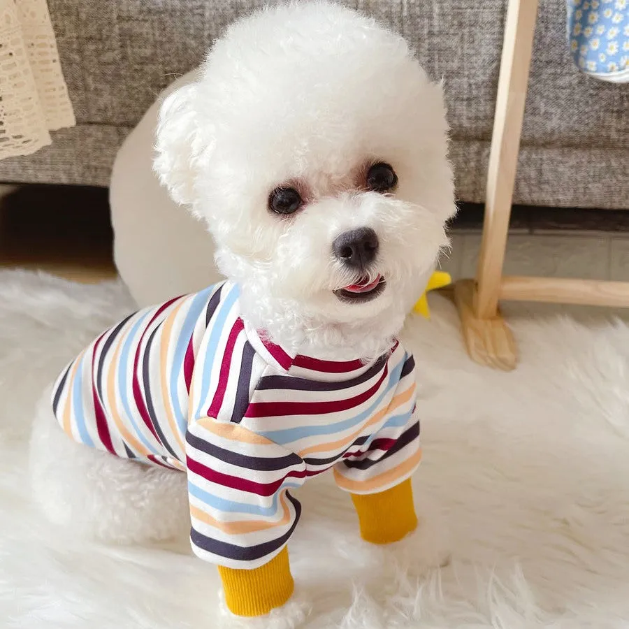 Earthy Stripes Sweater & Button Through Vest Dog Clothes