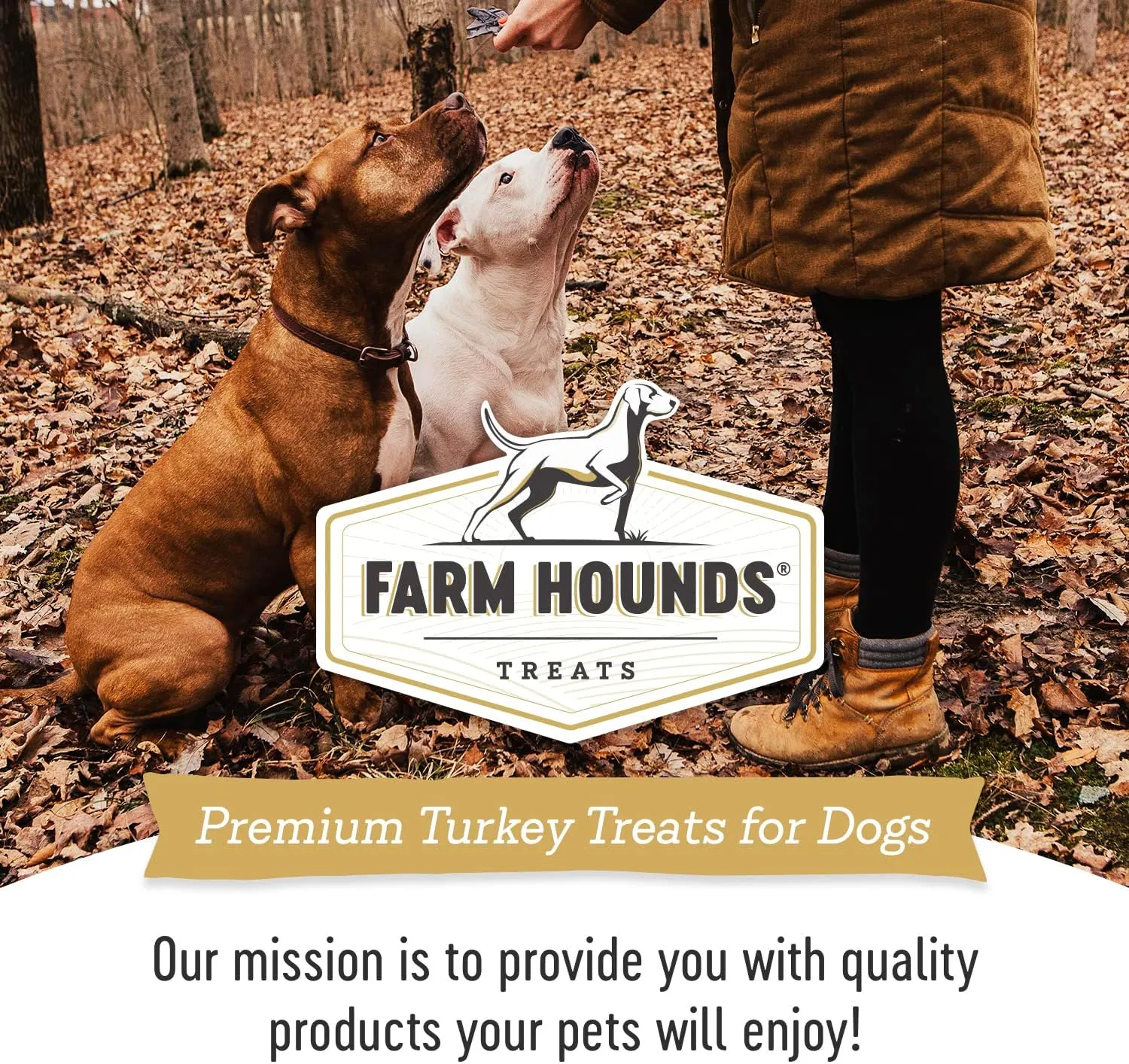Farm Hounds - Turkey Trainers - Premium Natural Jerky for Dogs - 100% Humanely Raised Turkey - Easy-Break - Great for Training & Treats - No Added Fillers - Made in USA - 4.5 oz - 2 Pack