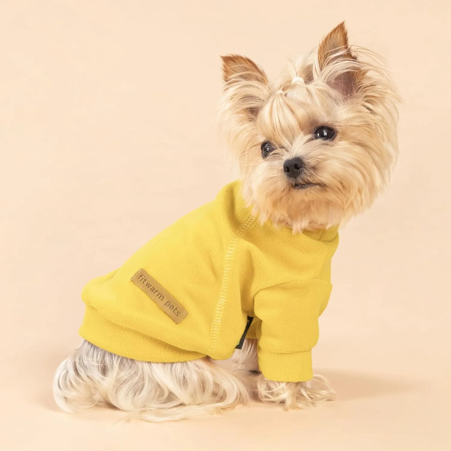Fitwarm 3 Pack Classic Fleece Dog Sweater, Turtleneck Dog Sweatshirt, Dog Winter Clothes for Small Dogs Boy Girl, Pet Pullover Jumper, Cat Apparel, Orange, Yellow, Coffee, Small