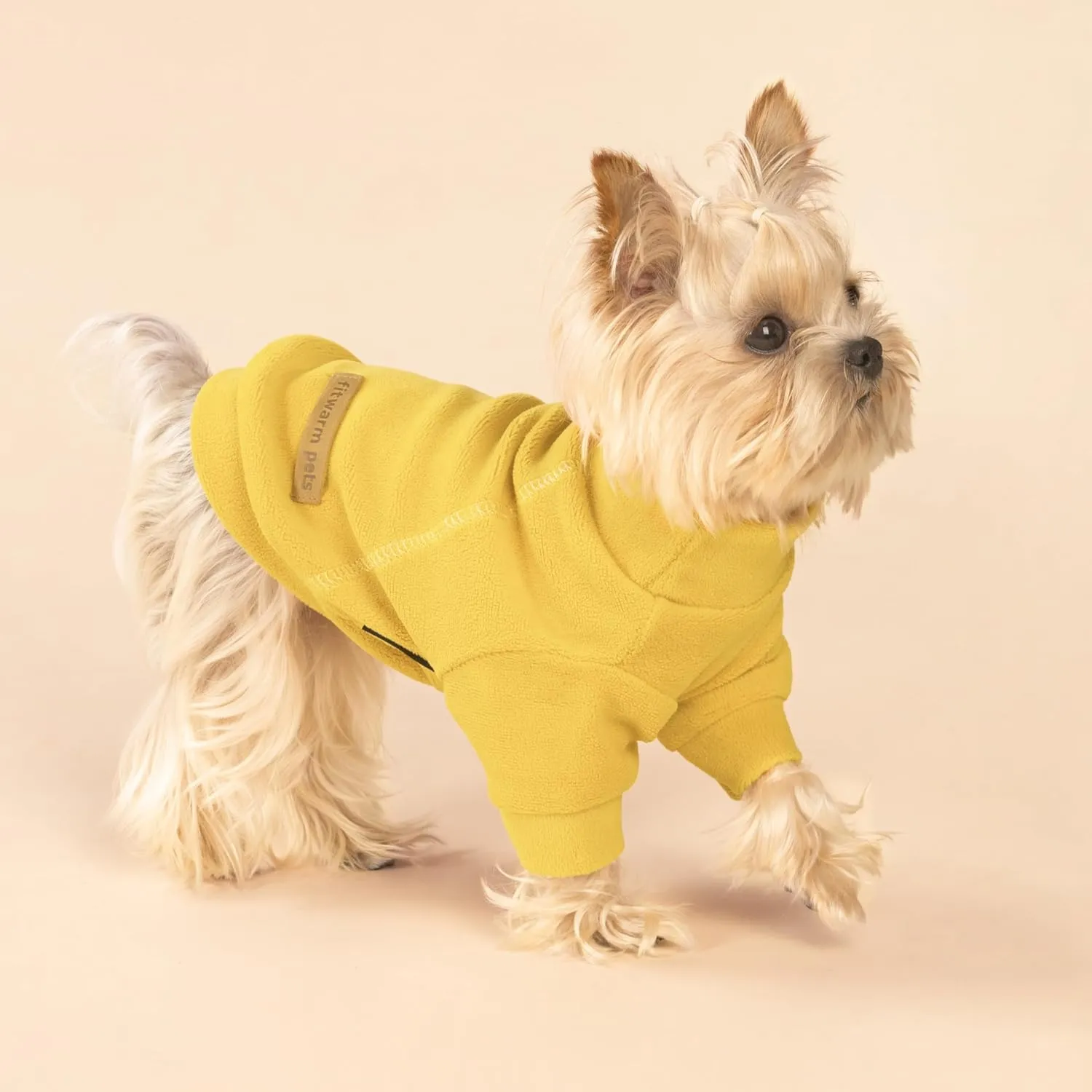 Fitwarm 3 Pack Classic Fleece Dog Sweater, Turtleneck Dog Sweatshirt, Dog Winter Clothes for Small Dogs Boy Girl, Pet Pullover Jumper, Cat Apparel, Orange, Yellow, Coffee, Small