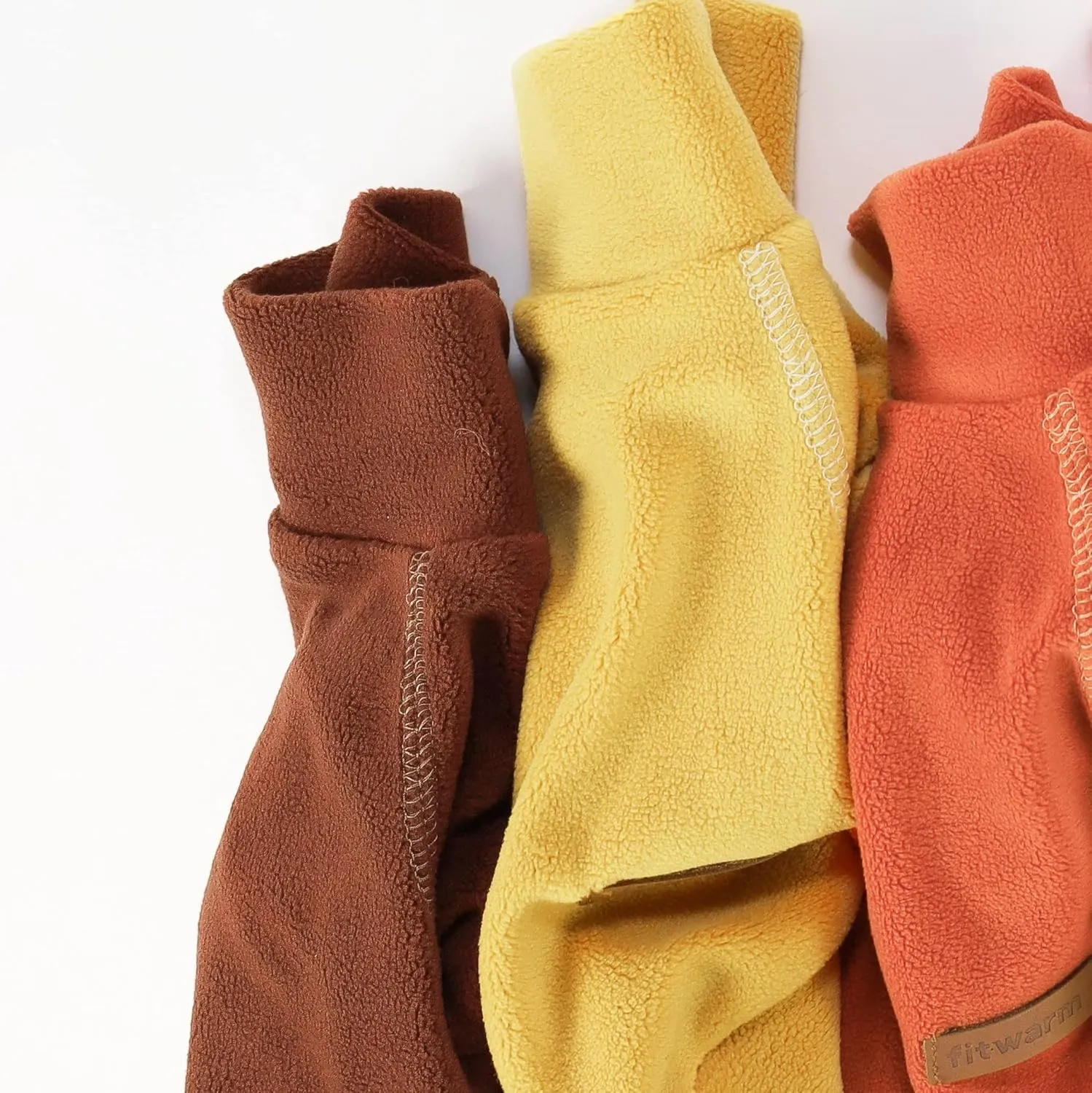 Fitwarm 3 Pack Classic Fleece Dog Sweater, Turtleneck Dog Sweatshirt, Dog Winter Clothes for Small Dogs Boy Girl, Pet Pullover Jumper, Cat Apparel, Orange, Yellow, Coffee, Small