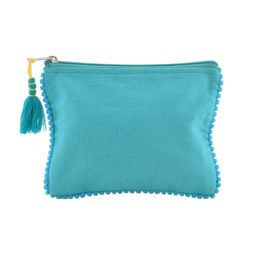 Floral Jewelry Pouch Turquoise