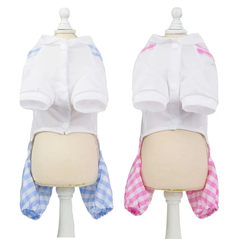 Gingham Pattern Pet Dungaree - Stylish & Comfortable Dog Clothes | Claws N Paws