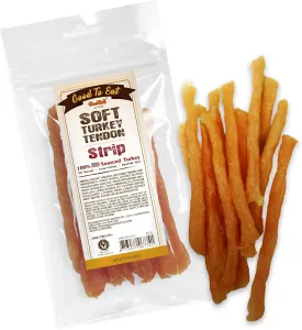 Gootoe Soft Turkey Tendon Stirip 3oz, Natural Chewy Snack, 100% USA-Sourced, Premium Training Chews, Hypoallergenic, Reseal Value Bags, Ideal for Small & Senior Dogs