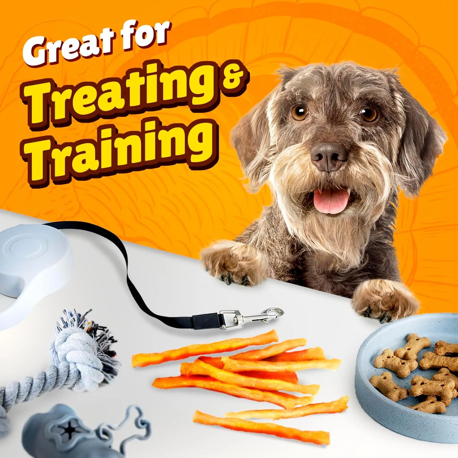 Gootoe Soft Turkey Tendon Stirip 3oz, Natural Chewy Snack, 100% USA-Sourced, Premium Training Chews, Hypoallergenic, Reseal Value Bags, Ideal for Small & Senior Dogs