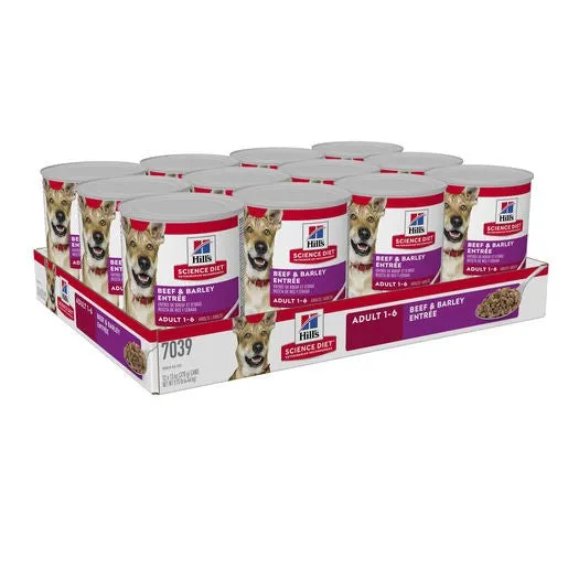 Hill's Science Diet Adult Beef & Barley Entree Canned Dog Food 370g