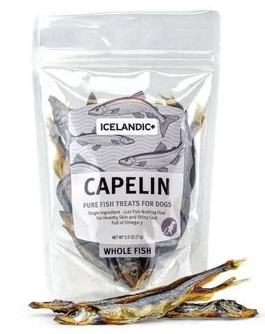 Icelandic  Capelin Whole Fish Dog Treat -2.5 Oz
