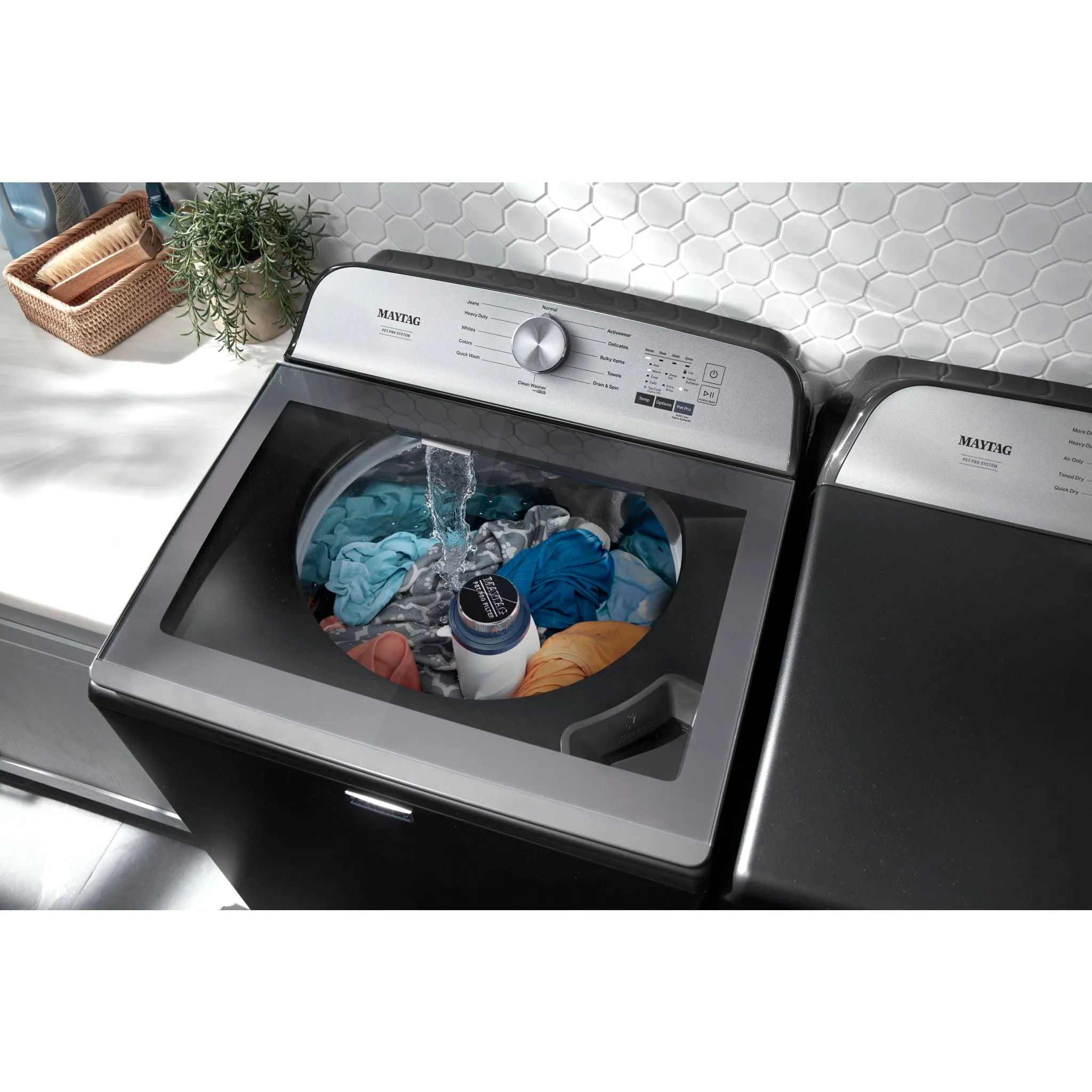 Maytag Top Load Washer (Pet Pro) (MVW6500MBK) - Volcano Black