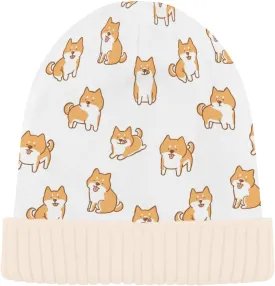 Naanle Shiba Inu Dog Womens Beanie Hat Stretch Slouchy Warm Knit Winter Hats Skully White Beanie Women Ski Beanies Cap Christmas Hat