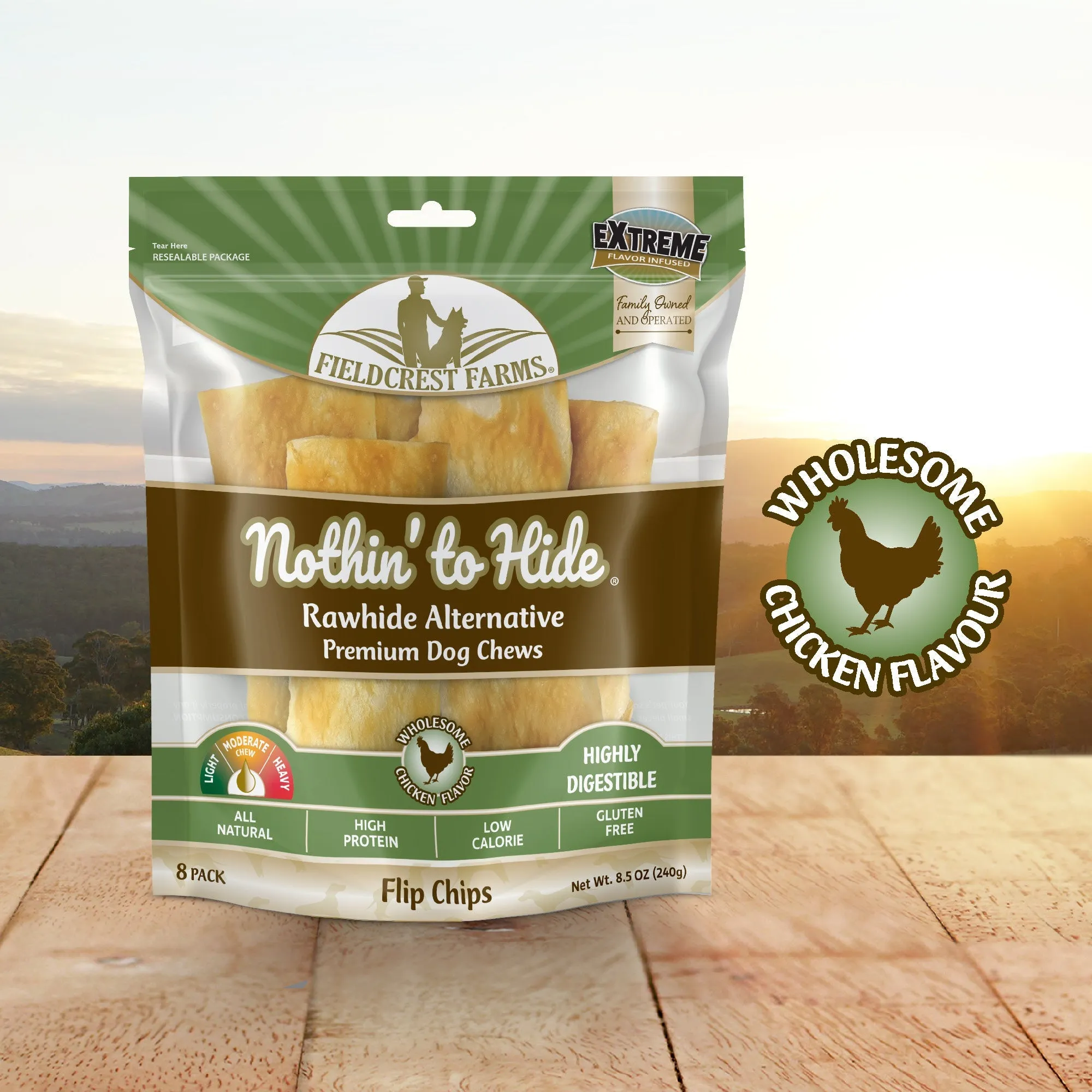 Nothin to Hide Chicken Flip Chips Dog Treats 8 Pack