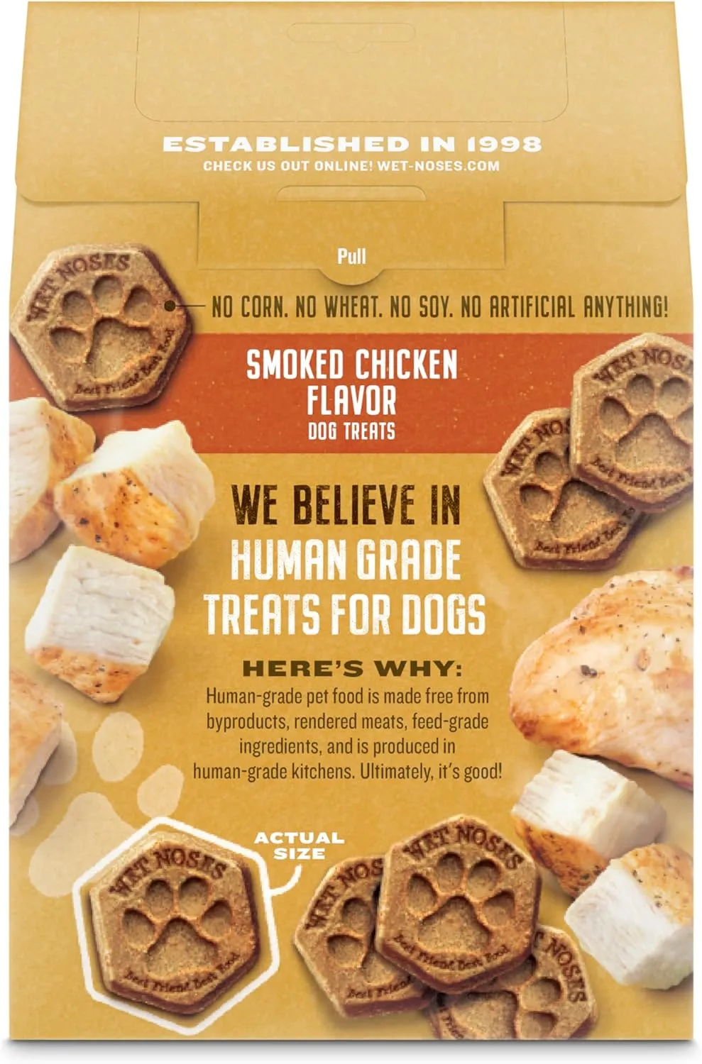 Organic Crunchy Dog Treats  for All Pet Sizes, Breeds  All-Natural Puppy Treat, Senior Dog Snack  100% Human-Grade  Delicious Chews for Dogs - Meaty Smoked Chicken, 14 Oz (2 Pack)