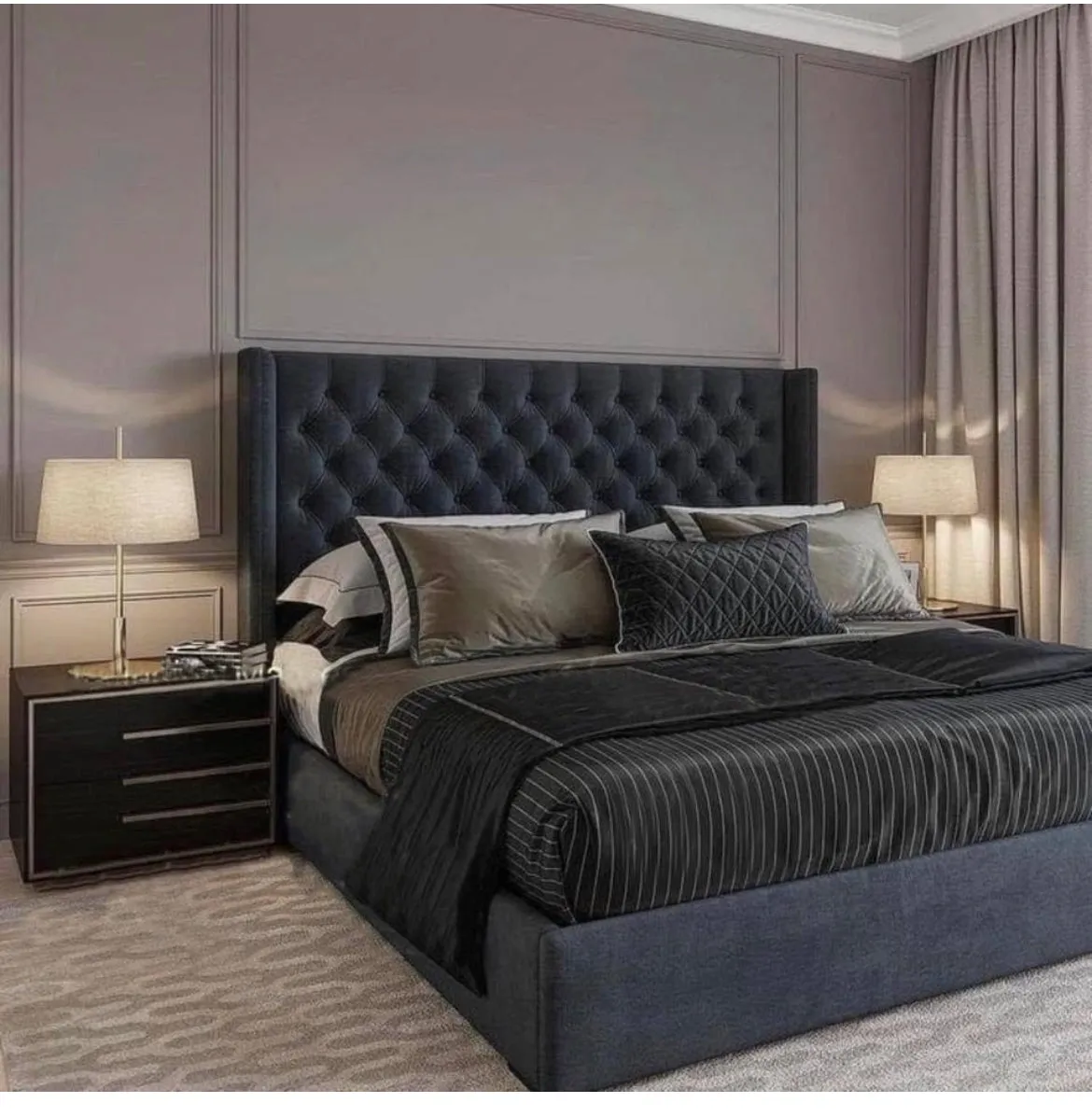 Petra Wingback Beds Frame - L`AMOUR Beds