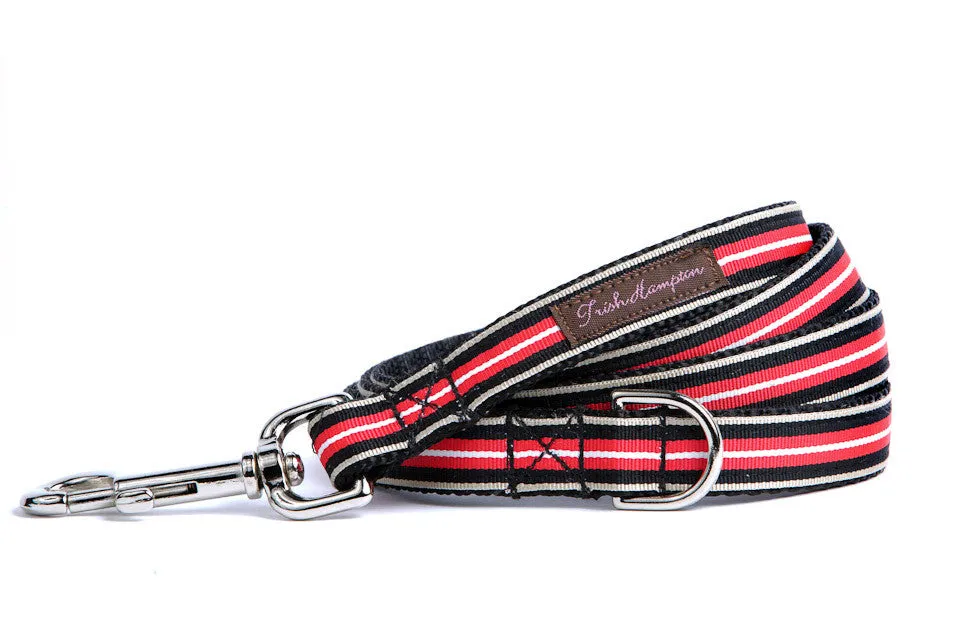 Red/Black/Tan Stripe 6ft Dog Leash - 606