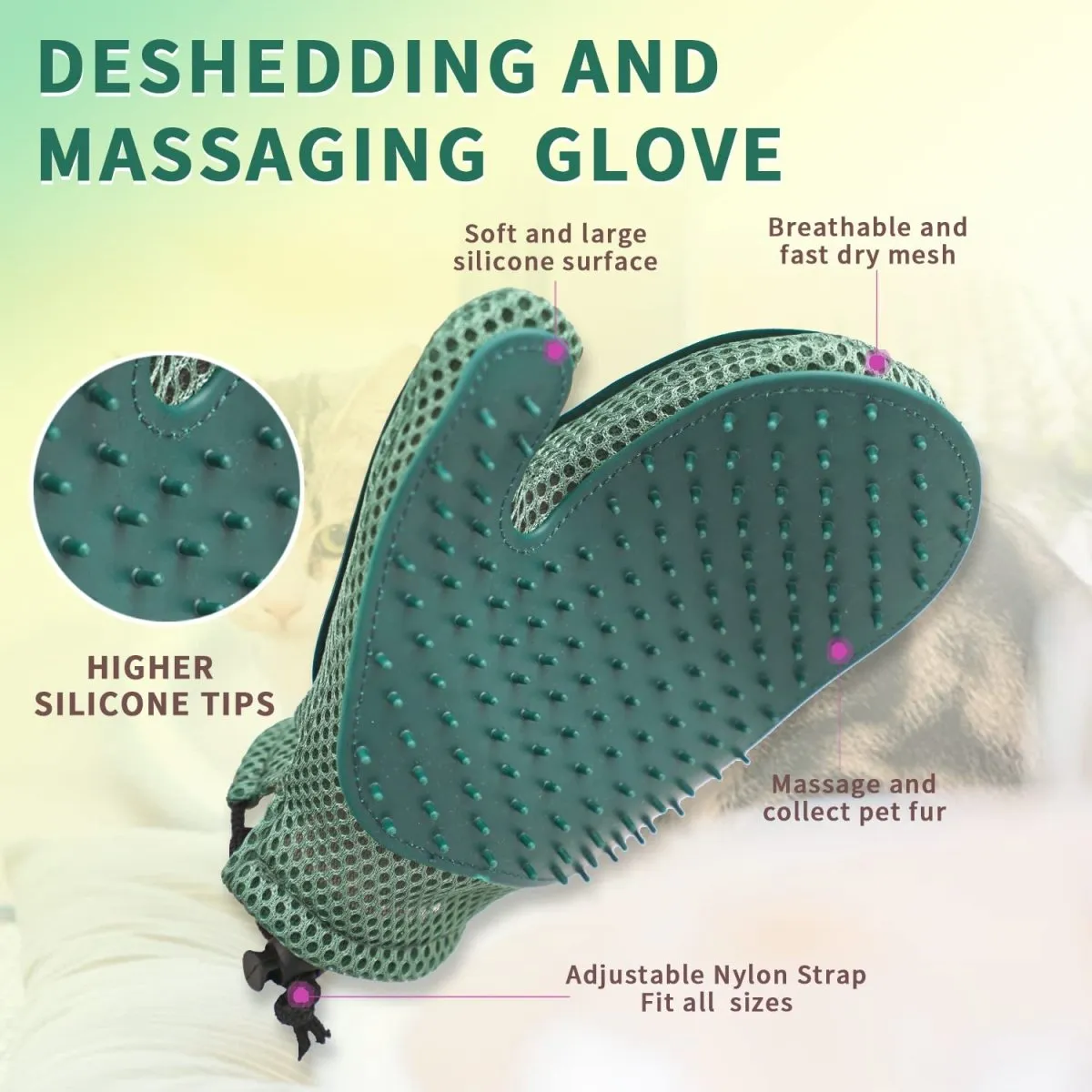 Silicon Cat and Dog Grooming and Hair Remover Mitt