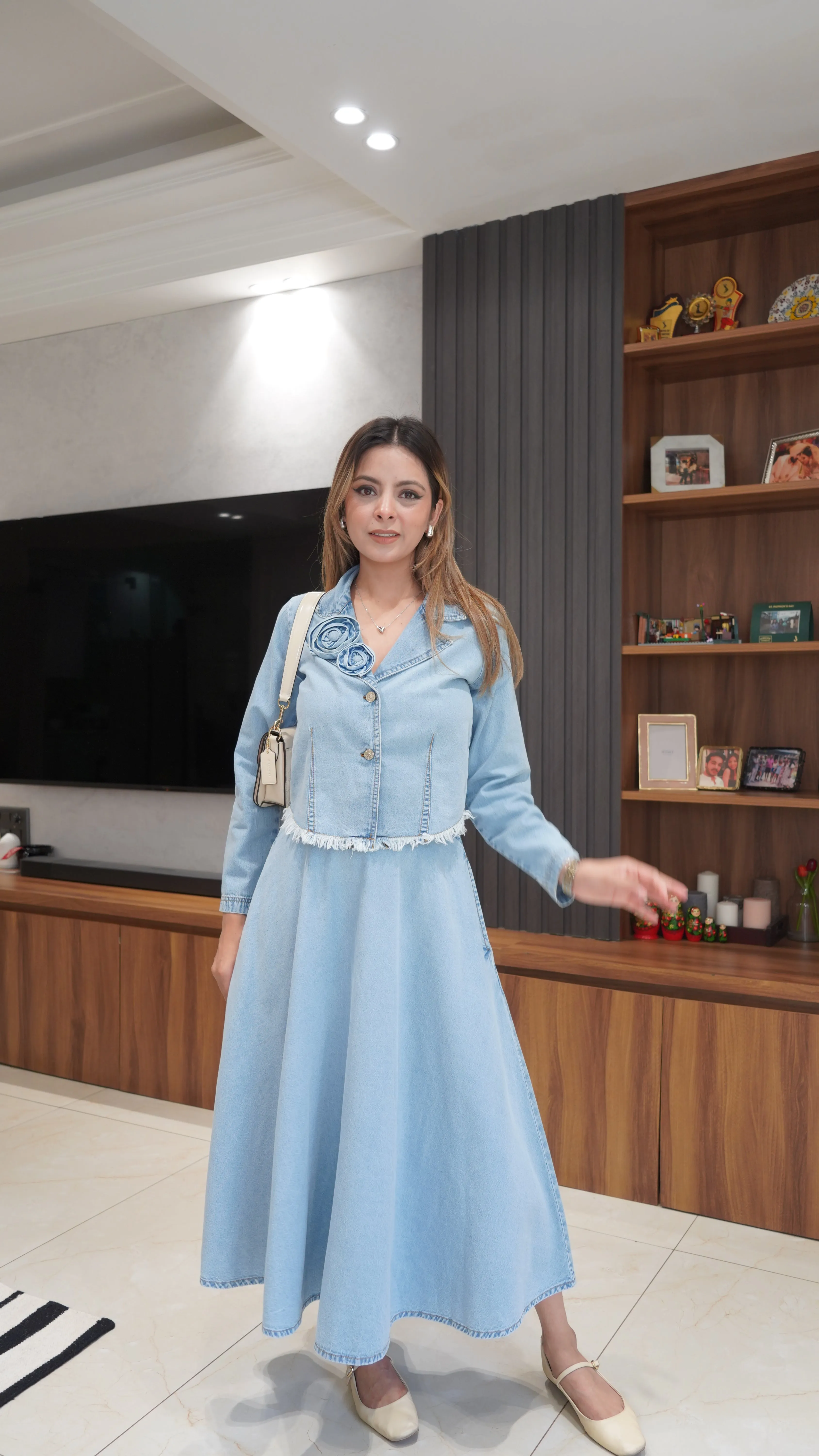 Statement Denim Top and Skirt