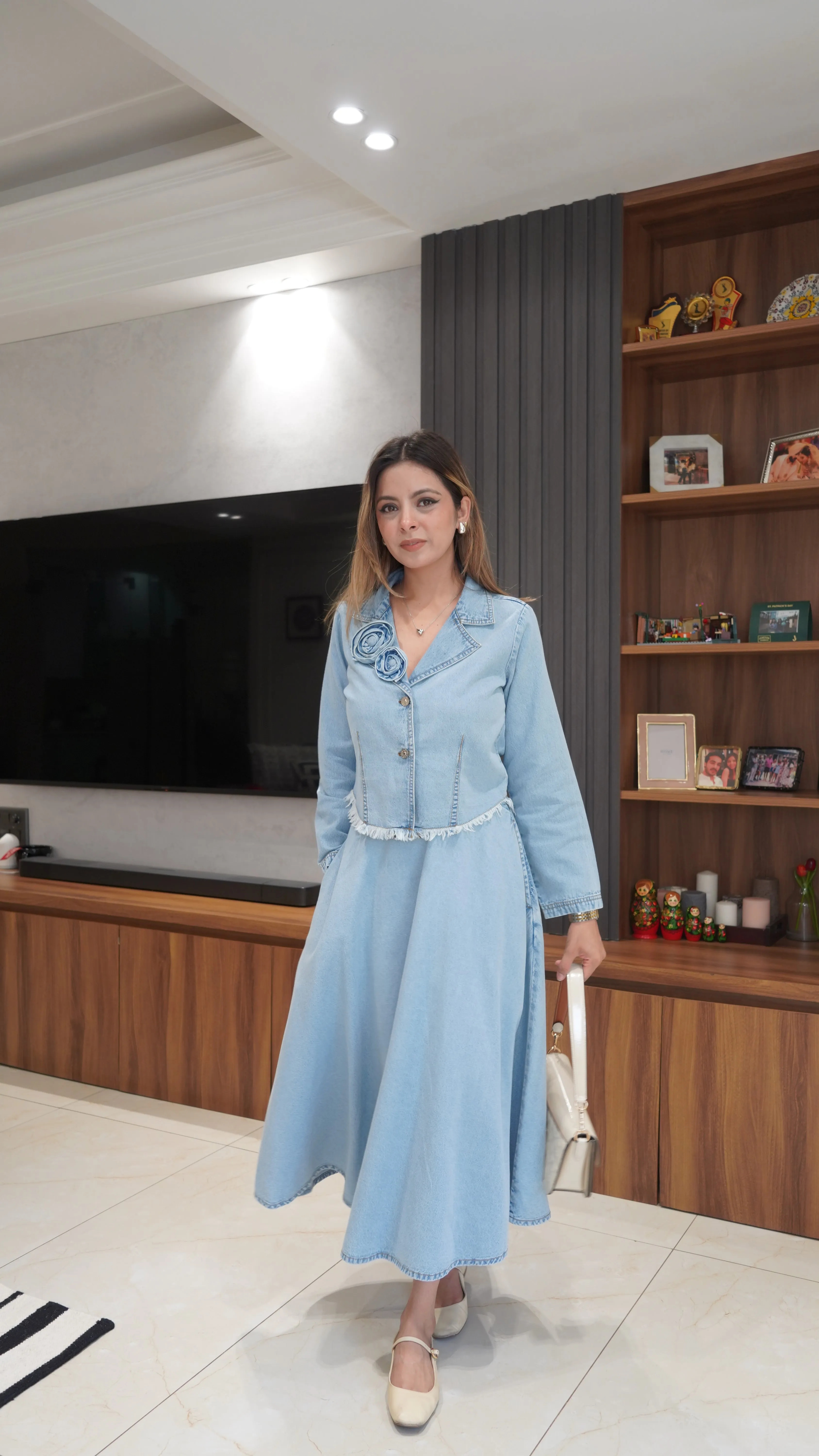 Statement Denim Top and Skirt