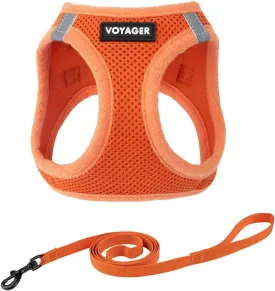 Voyager Step-in Air Cat Leash Harness Set - All Weather Mesh, Step in Vest Harness for Small and Large Cats by Best Pet Supplies - Orange, M (Chest 15-17")